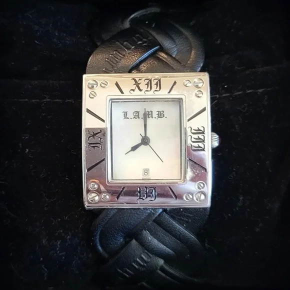 L.a.m.b. Stainless Steel Watch Timepiece Gwen Stefani No Doubt Gwen Stefani L.A.M.B. Renaissance Watch Leather Black Gold  main image 3